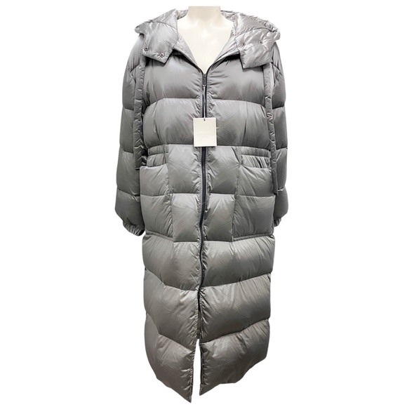 ANTONELLI FIRENZE SILVER HOODED FULL ZIP MID LENGTH DOWN PUFFER COAT - Picture 1 of 6
